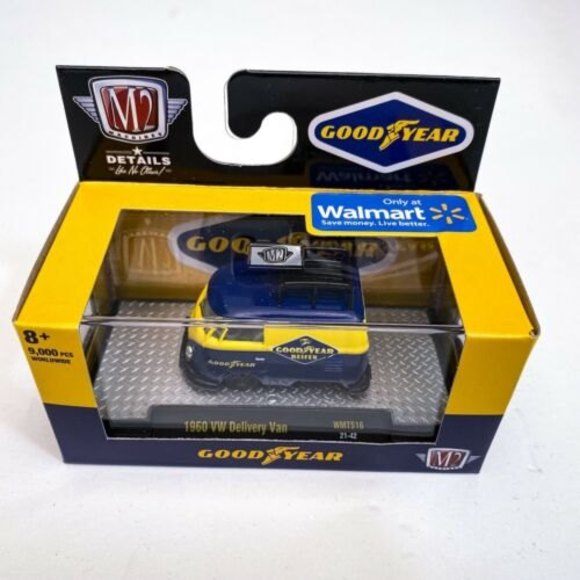 M2 Machines 2021 Walmart Exclusive Goodyear 1960 Volkswagen VW Delivery Van - Picture 3 of 8